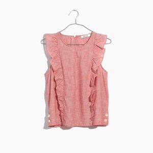 Madewell Bellflower Ruffle Top in True Red
